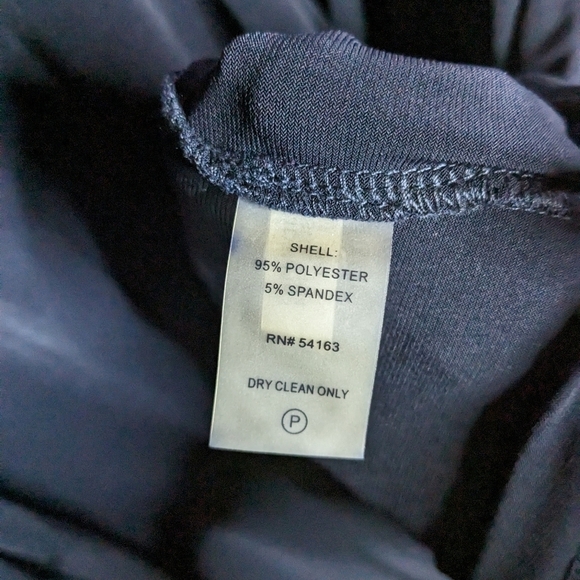 Ivanka Trump Large Deep Blue Long Sleeve Wrap Front Blouse‎ w/ Gold Accent - Picture 5 of 9